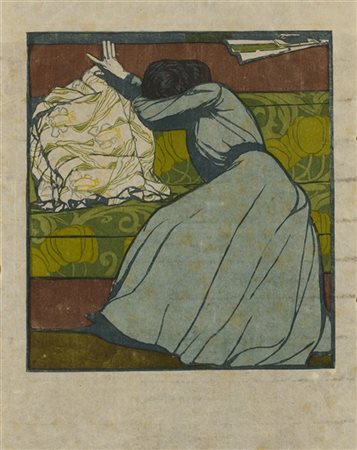 MAXIMILIAN KURZWEIL "Der Polster - Il cuscino" (1903)
xilografia a colori su car