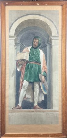 Giuseppe Riva "Giotto" 
acquerello su carta (cm 78x34)
firmato in basso a destra