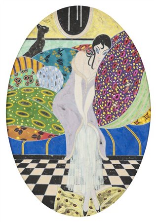 Georges Lepape (Attribuito)

"La modella" 
tecnica mista su carta (cm 27x19) (di