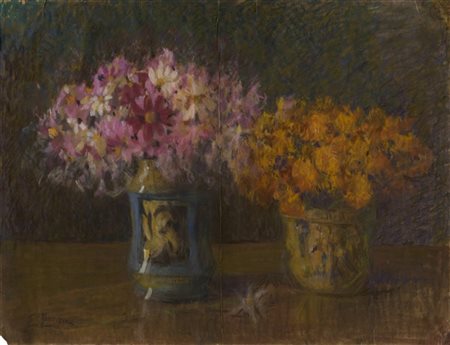 Enrico Lionne "Fiori" pastello su carta (cm 47,5x61,5)