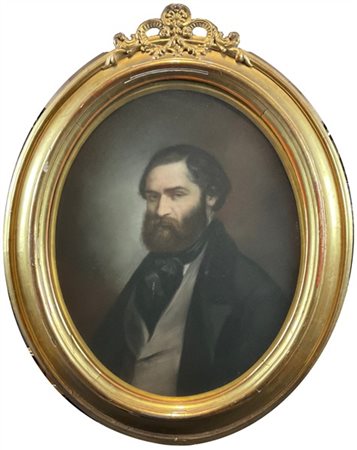 Ignoto di fine secolo XIX

"Ritratto virile" 
pastelli colorati su cartone oval