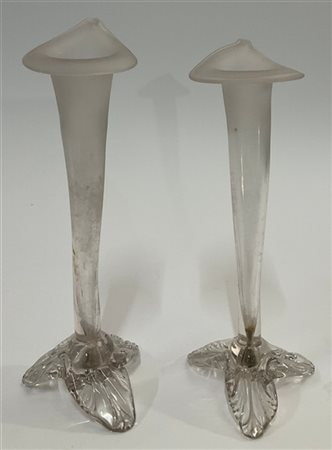 Manifattura di Murano, seconda metà del secolo XX
Coppia di vasi a calla in vet