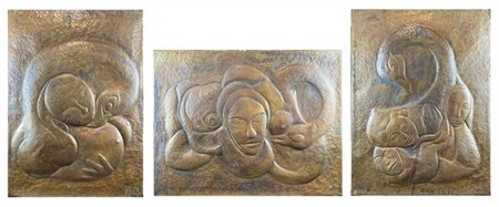 Ignoto
Tre lastre in rame sbalzato di soggetto diverso
cm 70x90,5 cad. (difetti