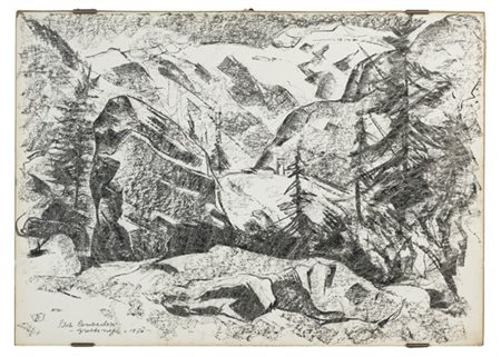 Silvio Consadori "Gressoney" 1970
carboncino su carta (cm 37x50)
firmato, titola