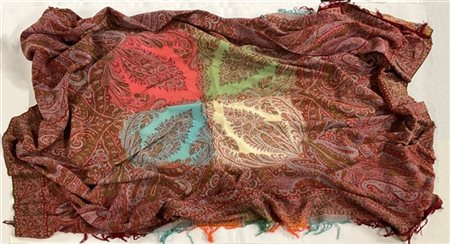 Scialle Kashmir, Inghilterra, seconda metà secolo XIX. Tessuto a mano con telai