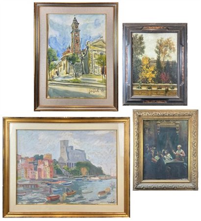 Lotto composto da tre dipinti di diversi autori di fine secolo XIX e inizio sec