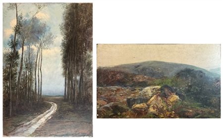 Lotto composto da due "Paesaggi", uno di Giuseppe Sidoli e uno di firma indecif