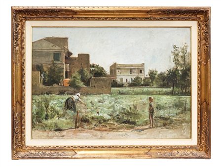 Eugenio Scorzelli "Alle porte di Secondigliano, Napoli" 
olio su tela (cm 50x70)