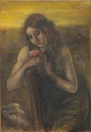 Natale Morzenti "Il profumo" 
olio su tela (cm 100x70)
firmato in basso a sinist