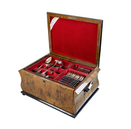 Servizio di posate in alpacca composto da ventiquattro forchette, ventiquattro