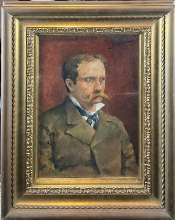 Ignoto del secolo XIX,
"Ritratto virile" 
olio su tela (cm 28x19)
firmato in al