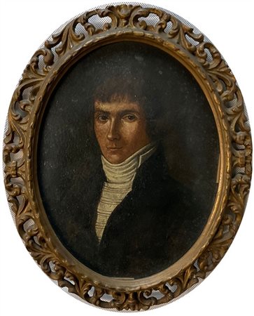 Ignoto del secolo XIX

"Ritratto di gentiluomo" 
olio su tela applicata a carto