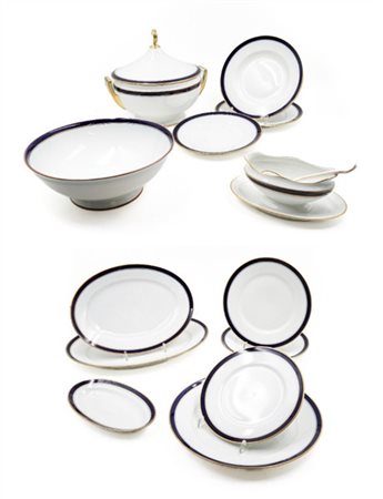 Manifattura di Richard Ginori, Doccia. Servizio di piatti in porcellana con bor