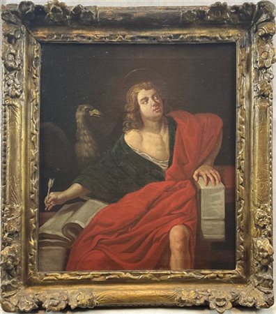 Scuola del secolo XVIII

"San Giovanni Evangelista"
olio su tela (cm 38x33)
in