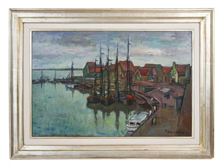 Silvio Consadori "Volendam (Amstterdam)" 
olio su compensato (cm 40x60)
firmato