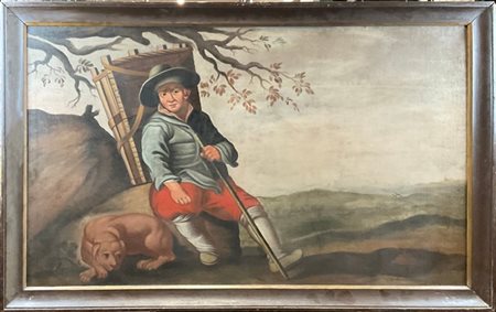 Scuola lombarda del secolo XVIII

"Scena di genere con viandante e cane"
olio s