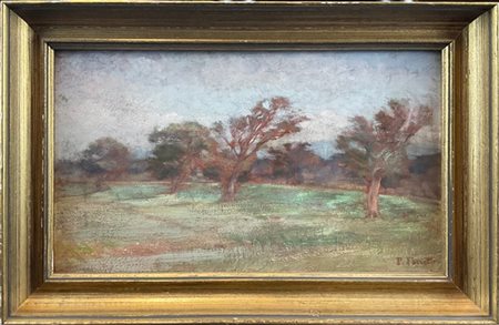 Paolo Ferretti "Campagna romana" 
olio su tavola (cm 22,5x38)
firmato in basso a