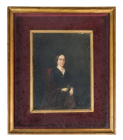 Ignoto del secolo XIX,
"Ritratto della Marchesa de Mornico" 
olio su cartone pr
