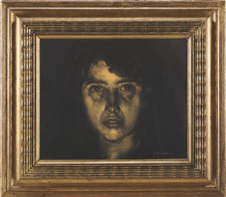 Giuseppe Siccardi "Ritratto femminile" 
tecnica mista su carta (cm 26x31)
firmat