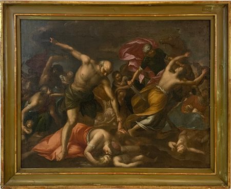 Scuola del secolo XVIII

"Strage degli innocenti"
olio su tela (cm 78x98)
in co