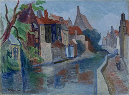 Giuseppe Flangini "Pont St. Boniface" 
olio su tela (cm 30x40)
firmato in basso