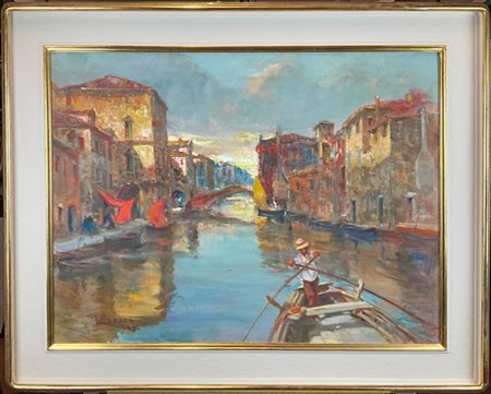 Attilio Achille Bozzato "Chioggia" 1937
olio su tela (cm 60x70)
firmato e datato