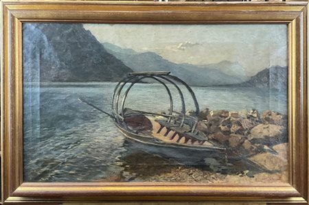 Enrico Ravetta "Pescarenico" 
olio su tela (cm 45x75)
firmato in basso a destra