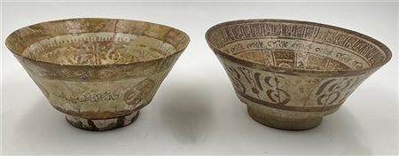 Manifattura persiana, probabilmente secolo XII-XIII. Due ciotole in terracotta