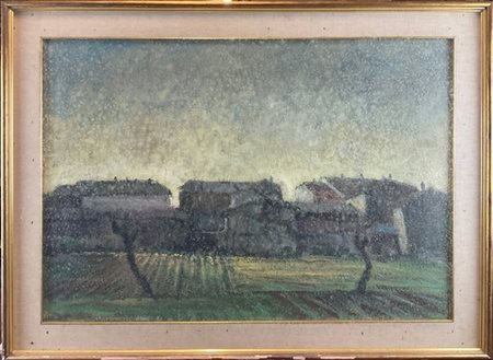 Ambrogio Allievi "Risaia" olio su tela (cm 70x100) firmato e datato al retro
In