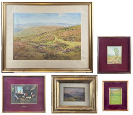 Lotto composto da un acquerello di William Eyre Walker (1847-1930) raffigurante