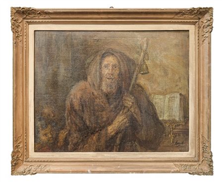 Natale Morzenti "Viandante" 
olio su tela (cm 70x86)
firmato in basso a destra
i