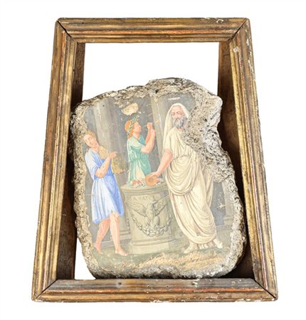 Falsario del secolo XVIII. Scena classica dall'antico, tempera su calcestruzzo,