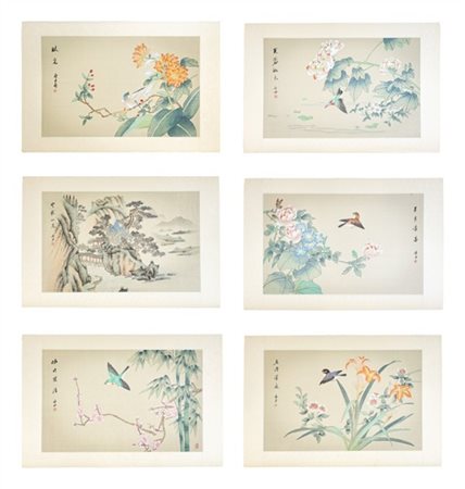 Lotto composto da venticinque stampe su seta. Cina, secolo XX (cm 40,5x61) (dif