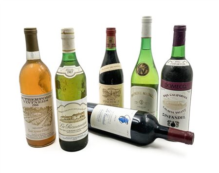 Lotto composto da oltre 20 bottiglie di vino in tre cartoni, tra le quali Le Ro