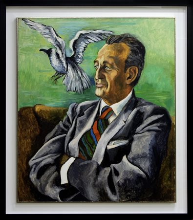 Renato Guttuso, Mario Valeri Manera, 1985, Olio su tela, cm 80x70, Archivio...