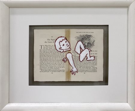 Valerio Berruti, Senza titolo, 2015, Tecnica mista su due pagine di libro, cm...