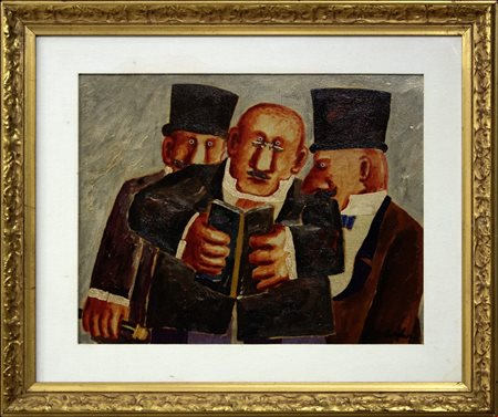 Franz Borghese, Senza Titolo, anni Ottanta, Olio su tela, cm 40x50, Autentica...