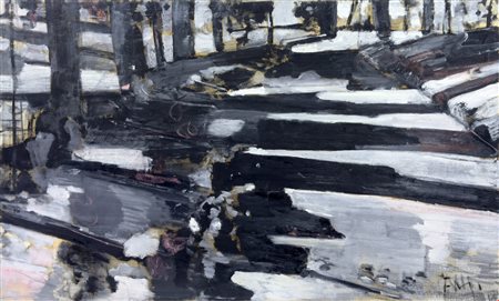 Giovanni Frangi, Giardini pubblici, anni Duemila, Tecnica mista su tela, cm...