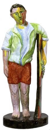 Sandro Chia, Riposo, 2005, Ceramica smaltata policroma, cm 66x26, Edizione 6...