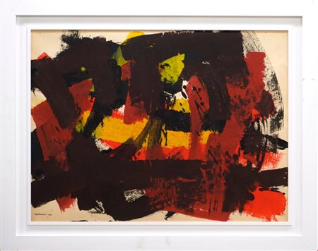 Luigi Montanarini, Senza Titolo, 1958, Tempera su carta intelata, cm 60x80,...