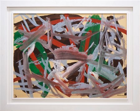 Luigi Montanarini, Composizione, 1958-64, Tempera e pigmenti su carta...