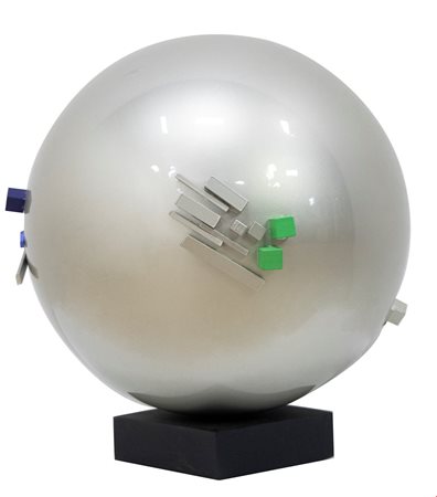 Beppe Bonetti, Variazioni su un errore di Parmenide, 2011, Acciaio verniciato...