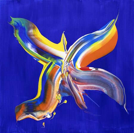 Adriano Desarlo, Stella esplosa, 2023, Acrilici su tela, cm 50x50, Firma al...