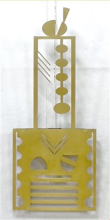 Angelo Muriotto, Neodinamismo, 2019, Scultura in ottone, cm 98x39, Autentica...