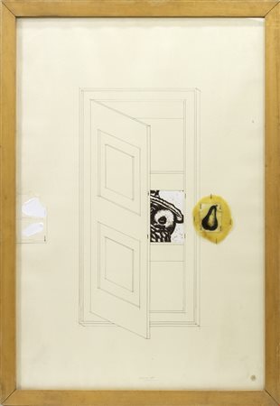 Concetto Pozzati, Dispensa emersione memoria, 1978, Disegno e collage su...
