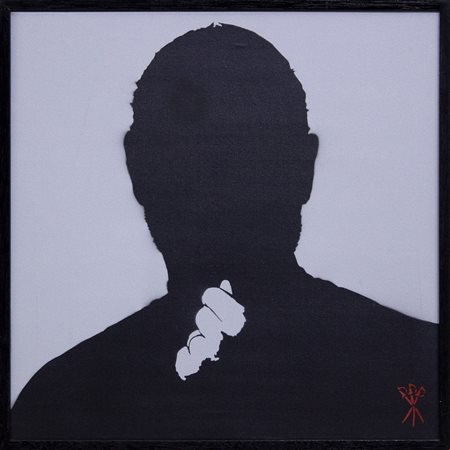 Mr. Savethewall, Unmistakable Steve, 2014, Spray su tela, cm 50x50, Autentica...