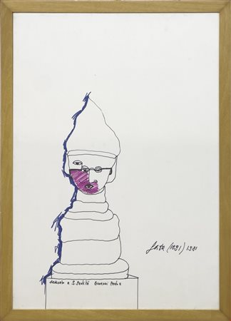 Tano Festa, Senza Titolo, 1981, Pennarelli su carta, cm 100x70, Archivio...