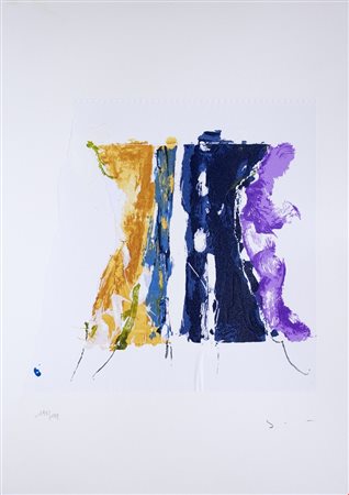 Mario Schifano, Senza Titolo, anni Novanta, Serigrafia materica, cm 70x50,...