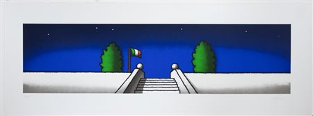 Tino Stefanoni, Senza titolo, anni Duemila, Serigrafia a colori, cm 50x140,...