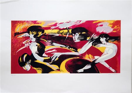 Remo Brindisi, Senza Titolo, anni Ottanta, Serigrafia a colori, cm 70x100,...